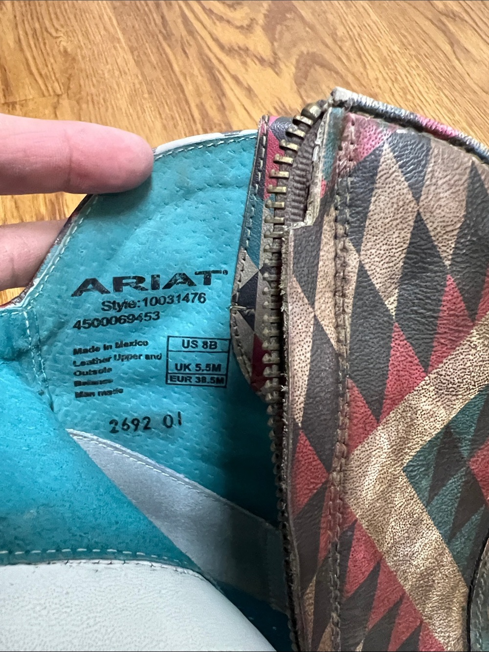 Ariat Circuit Cruz - Eye Dazzler Aztec Cowgirl Boots - Size 8 - Picture 6 of 6